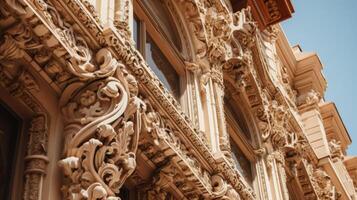 AI generated Intricate architectural details on a historic building. Generative AI photo