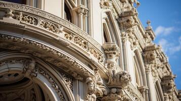 AI generated Intricate architectural details on a historic building. Generative AI photo