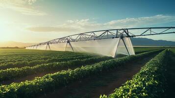 AI generated Iot in agriculture optimizing irrigation and monitoring. Generative AI photo