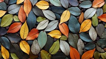 AI generated Leaves forming a natural mosaic. Generative AI photo