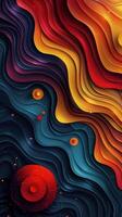 AI generated Abstract Background With Colorful Shapes and Bubbles photo