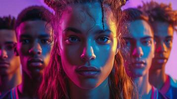 AI generated Group of Young People Standing Together photo