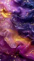AI generated Close Up of Purple and Gold Fabric photo
