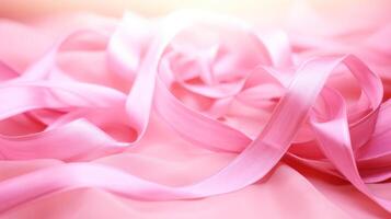 ai generado rosado cinta simbolizando unidad en el lucha en contra cáncer. generativo ai foto