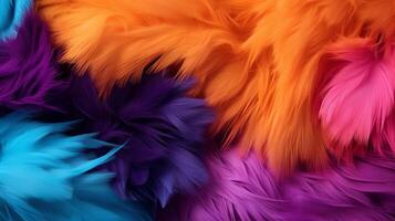 AI generated Playful and colorful abstract fur design. Generative AI photo