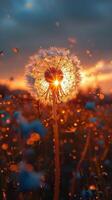 AI generated Dandelion Standing Tall in Field photo