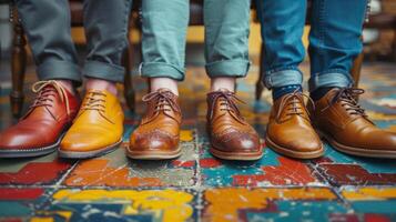 AI generated Group of People Standing in Brown Shoes photo