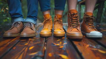 AI generated Group of People Standing in Brown Shoes photo