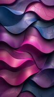 AI generated Purple and Blue Abstract Background With Wavy Shapes photo