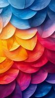 AI generated Assorted Colorful Yarn on Black Background photo