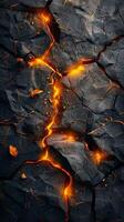 AI generated Rock With Fire Eruption photo