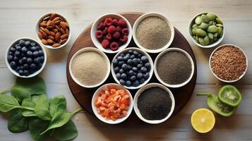 AI generated Superfood goodness boost for wellbeing. Generative AI photo