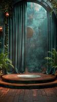 AI generated Illuminated Stage With Podium photo