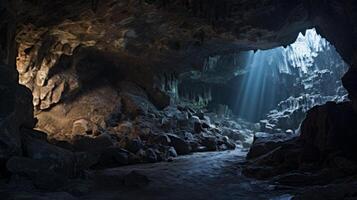 AI generated The otherworldly beauty of an underground cave system. Generative AI photo