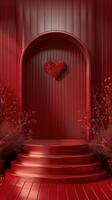 AI generated Red Hearts Floating in Air photo