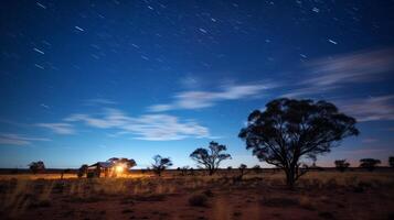 AI generated The vastness of a starry night sky in a remote location. Generative AI photo