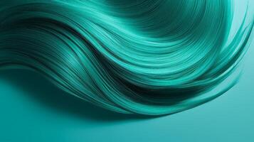 AI generated Vibrant teal hair isolated on plain surface. Generative AI photo