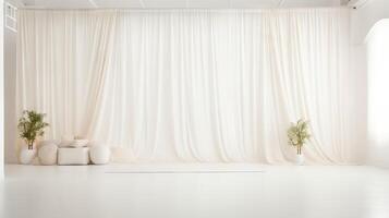AI generated White backdrop with soft and inviting lighting. Generative AI photo
