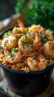 AI generated Shrimp Pasta With Parsley photo