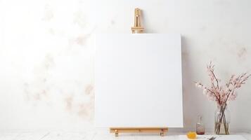AI generated White canvas for artistic expression. Generative AI photo
