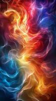 AI generated Colorful Abstract Background With Stars and Swirls photo