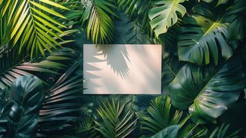 AI generated Paper Resting on Lush Green Plant photo