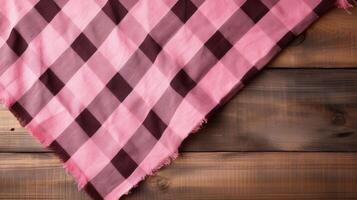 AI generated A buffalo plaid pink background for a rustic theme. Generative AI photo