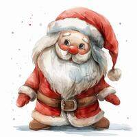 AI generated Santa Claus Watercolor Painting photo