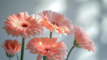 ai generado naranja flores en florero en mesa foto