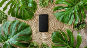 AI generated Cell Phone on Round Rug photo