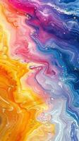 AI generated Vibrant Abstract Painting With Varied Shapes and Colors photo