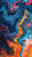AI generated Vibrant Abstract Painting With Varied Shapes and Colors photo