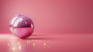 AI generated Shiny Balls on Pink Surface photo