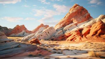 ai generado un Desierto paisaje con vistoso, erosionado rock formaciones generativo ai foto