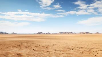 ai generado un Desierto paisaje con un vasto, abierto extensión. generativo ai foto