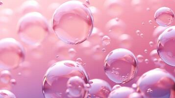 AI generated A dreamy underwater pink background with floating bubbles. Generative AI photo