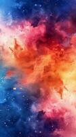 AI generated Colorful Smoke Cloud on White Background photo