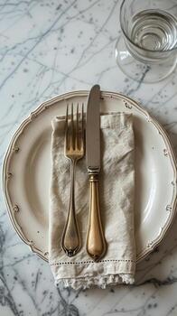 AI generated Plate With Knife and Fork photo