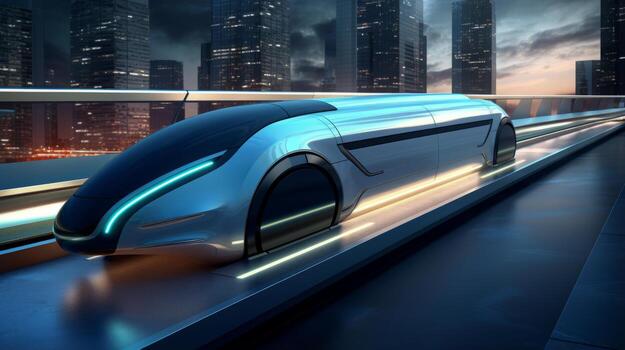 AI generated Futuristic transportation concept with hyperloop. Generative AI photo