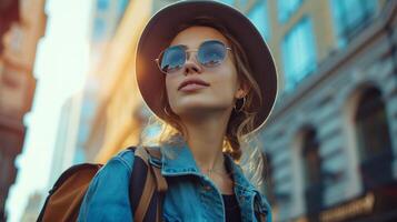 AI generated A street style snapshot capturing the essence of urban cool photo