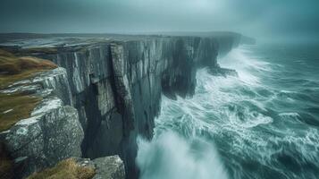 AI generated Misty Seaside Cliffs photo