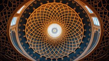 AI generated A mosque's dome with intricate geometric patterns. Generative AI photo