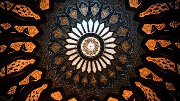 AI generated A mosque's dome with intricate geometric patterns. Generative AI photo