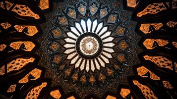 AI generated A mosque's dome with intricate geometric patterns. Generative AI photo