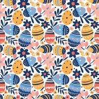 AI generated Easter Eggs and Floral Pattern photo