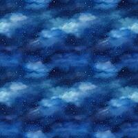 AI generated Cute watercolor pattern with blue clouds. photo