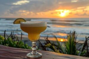 AI generated Margarita With Lime Slice photo