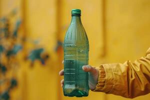 ai generado persona participación botella de agua foto