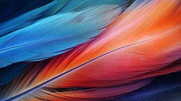 AI generated Abstract hyper zoom showcasing the texture of a feather. Generative AI photo