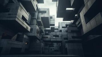 AI generated An abstract exploration of brutalist architecture and space. Generative AI photo